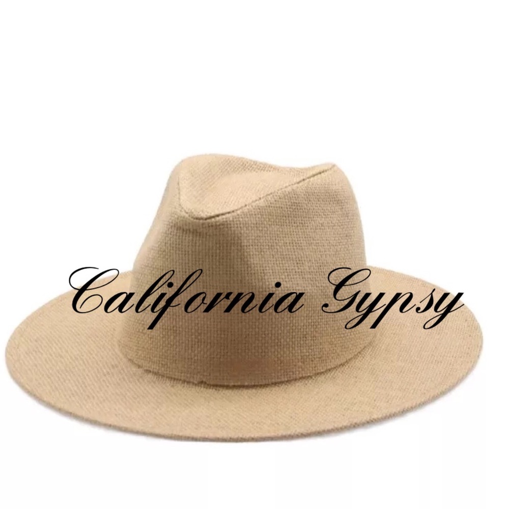 Western Boho Rancher Panama Burlap Hat - Picture 1 of 4